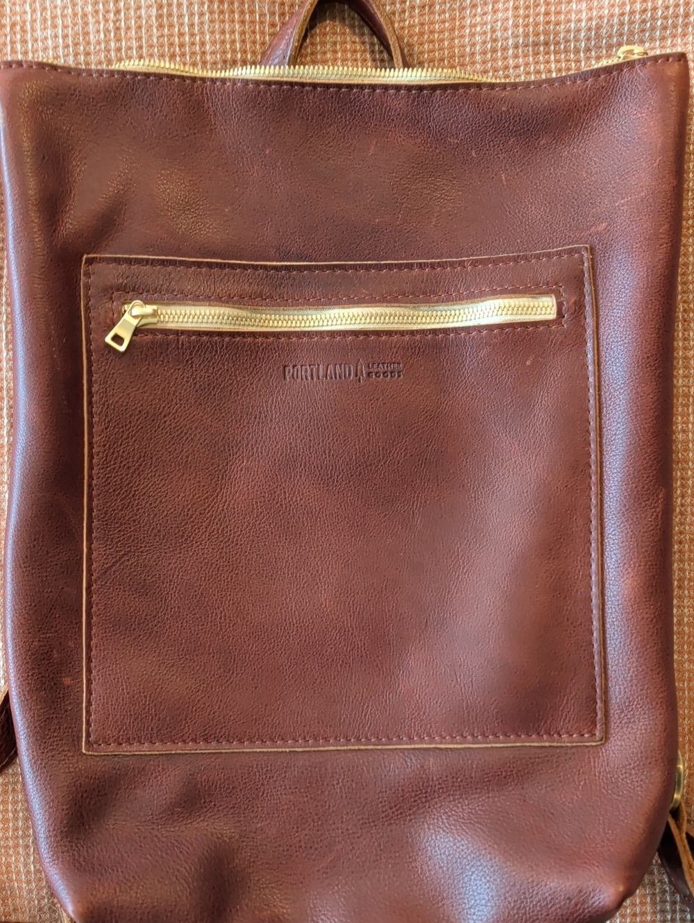 Portland Leather Cognac Brown Leather Laptop Backpack - Picture 7 of 7